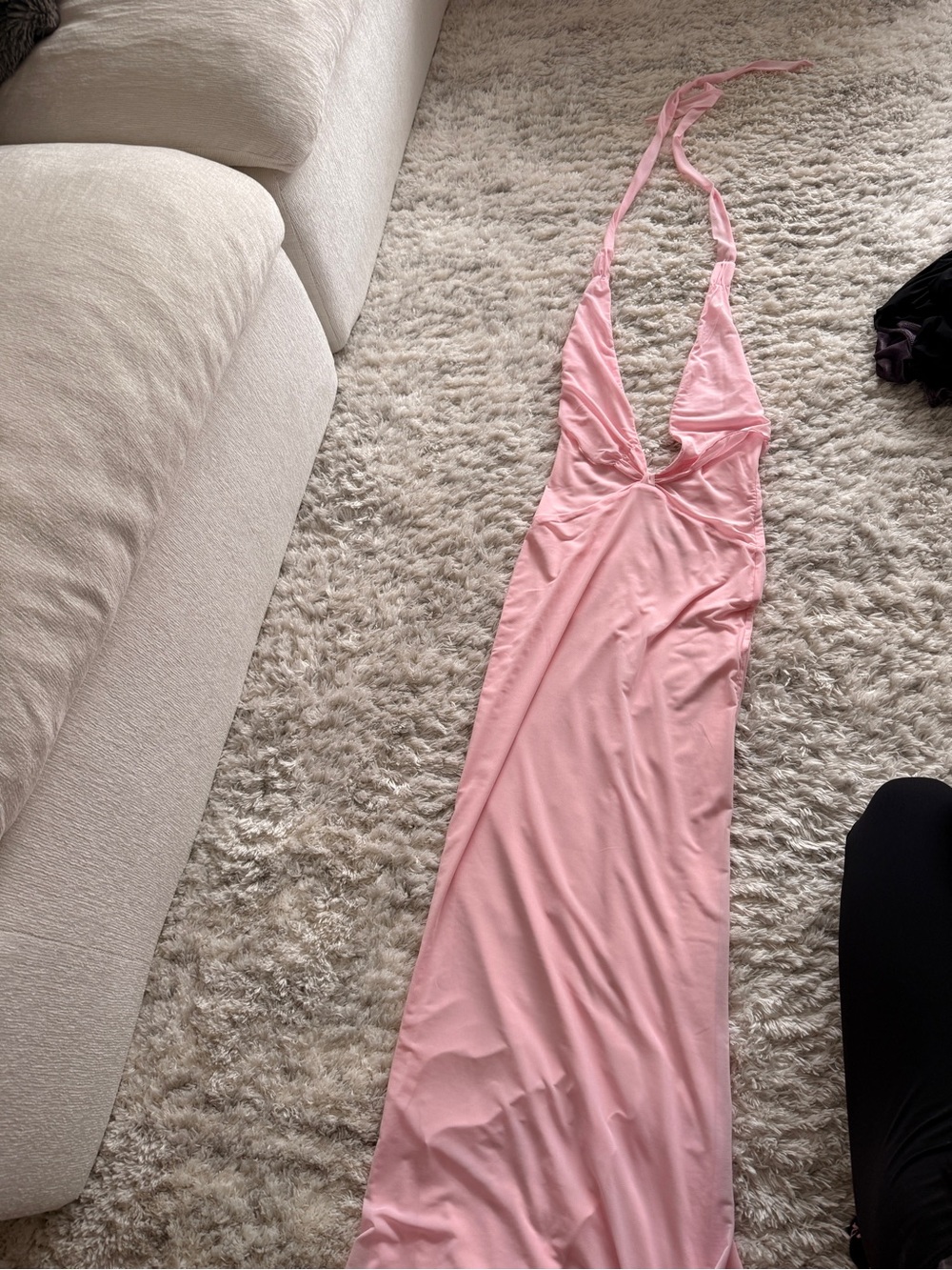 Tiger Mist Pink Halter Maxi Dress